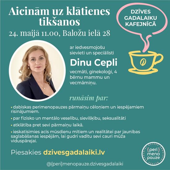 Klātienes tikšanās ar Dinu Cepli 24. maijā pl 11.00